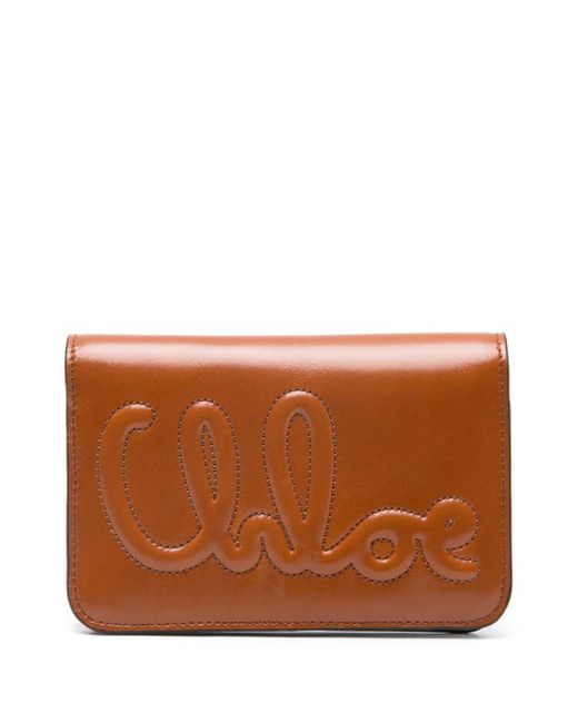 Chloé Brown Logo-Embossed Wallet