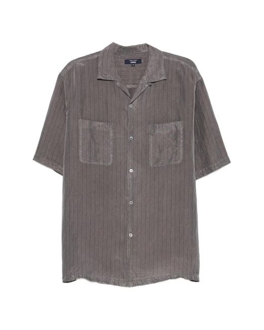 Comme des Garçons Gray Pinstriped Camp-Collar Shirt for men