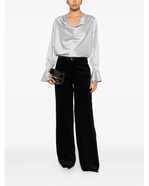 Pinko White Filipa Blouse With Cowl Neck