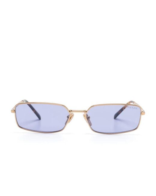Prada Blue Rectangle-Frame Sunglasses