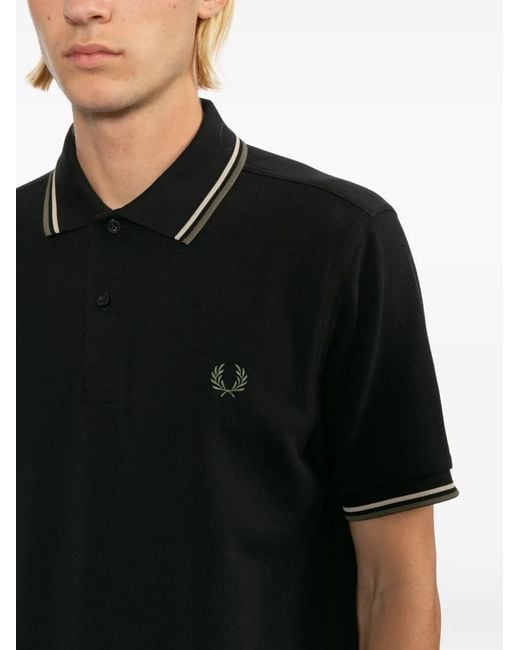 Fred Perry Black Twin Tipped Polo Shirt for men