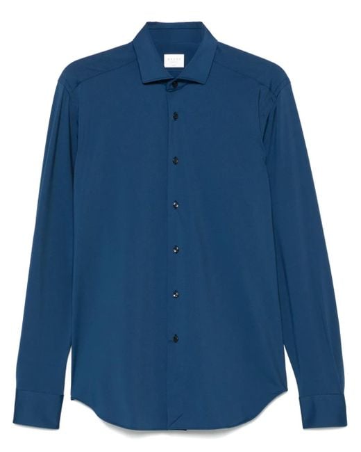 Xacus Blue Geometric-Print Shirt for men