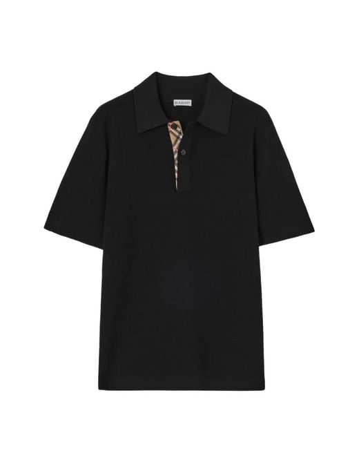 も*う様 【美品】BURBERRY ブラック ポロシャツ Burberry メンズ ブラック ポロシャツ