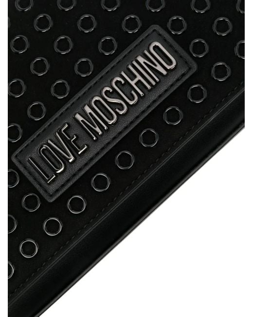 Love Moschino Black Logo-Lettering Shoulder Bag