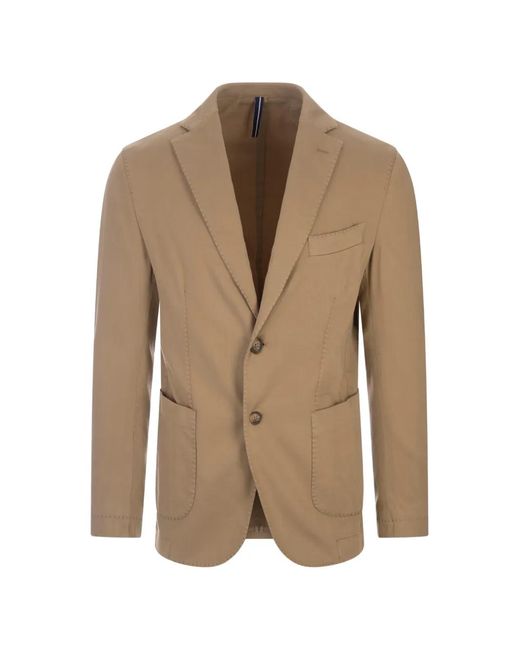 RUSSO CAPRI Natural Oxford Button Blazer for men
