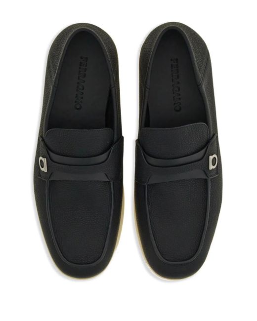 Ferragamo Blue Leather Loafers for men