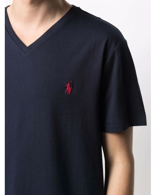 Polo Ralph Lauren Blue Embroidered Logo T-Shirt for men