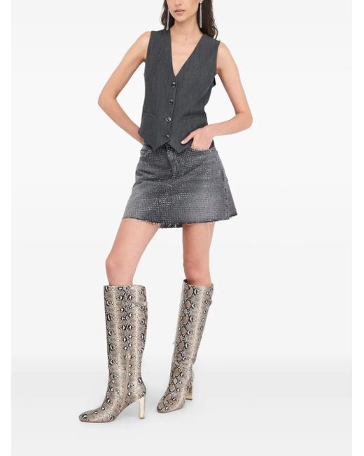 Liu Jo Gray Denim Gilet