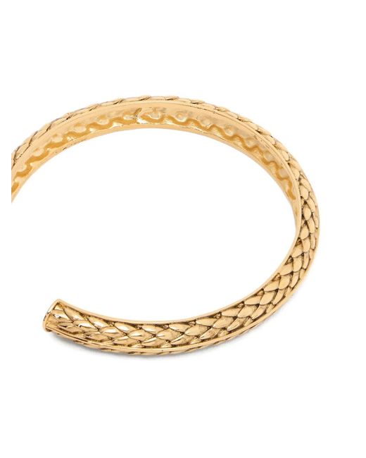 Roberto Cavalli Metallic Snake-Scale-Effect Hoop Earrings