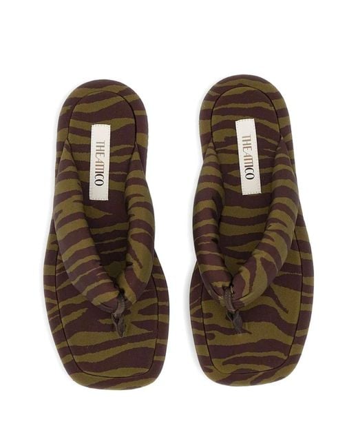 The Attico Brown Indie Flat Sandals