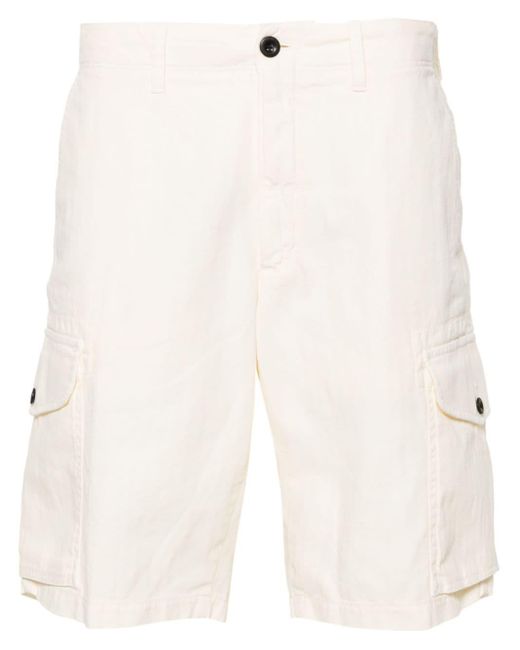 Incotex White Mid-rise Cargo Shorts for men