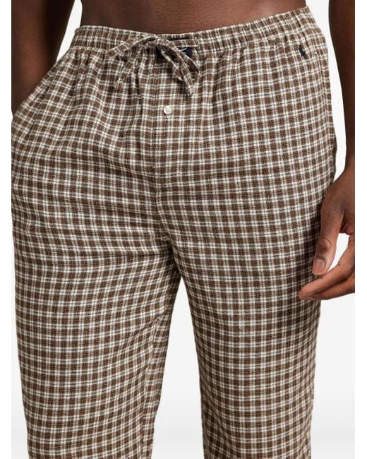 Polo Ralph Lauren Brown Checked Flannel Pyjama Set for men