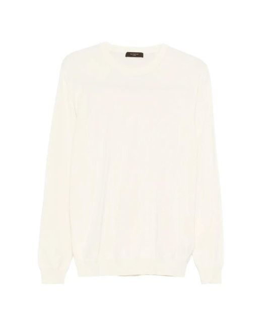 Zanone White Round-Neck Sweater for men