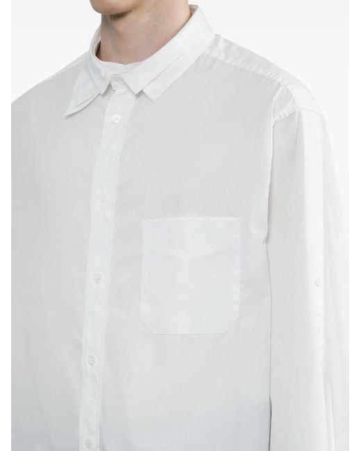 Yohji Yamamoto White Layered-collar Cotton Shirt for men