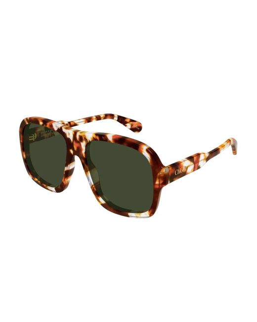 Chloé Green Geometric Ch0331S Sunglasses