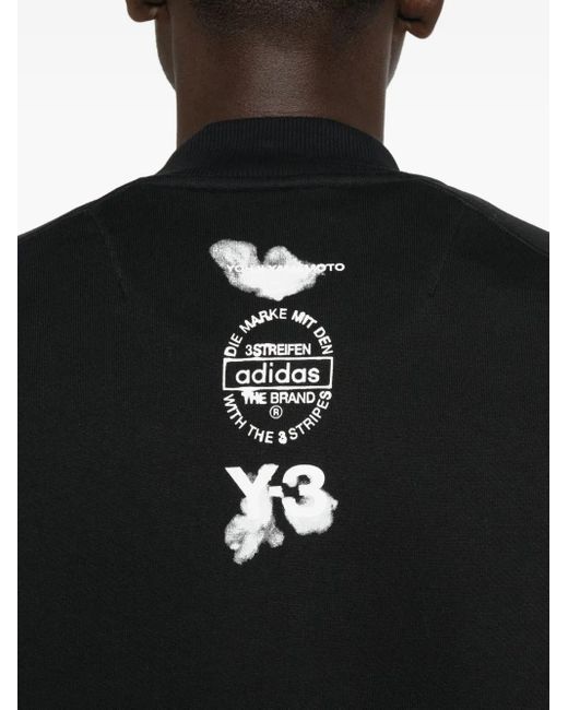 Y-3 Black Logo Cotton Sweatshirt for men