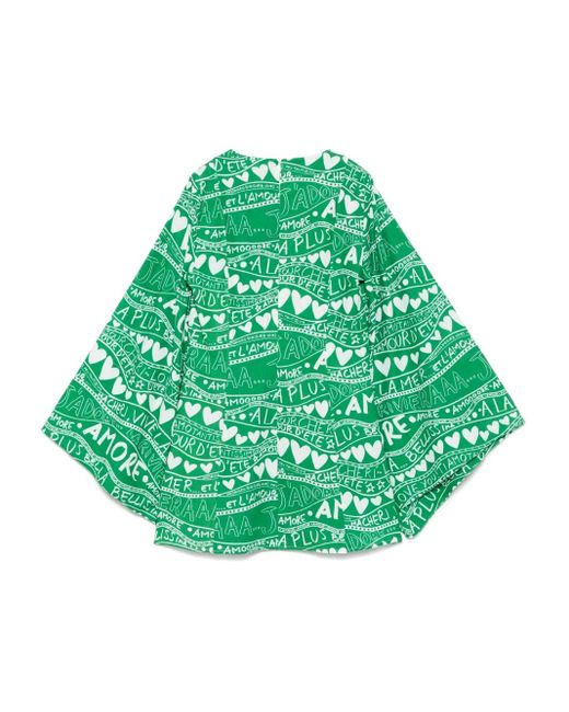 ALESSANDRO ENRIQUEZ Green Printed Mini Dress