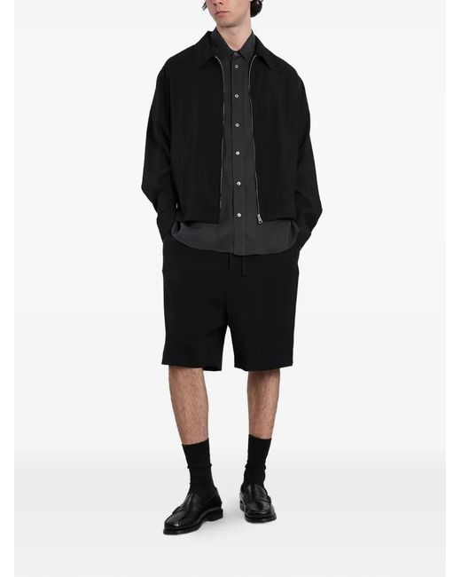 Grifoni Black Casual Zip-Up Collared Jacket for men