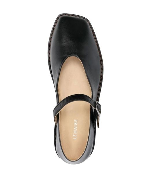 Lemaire Black Square Toe Loafers