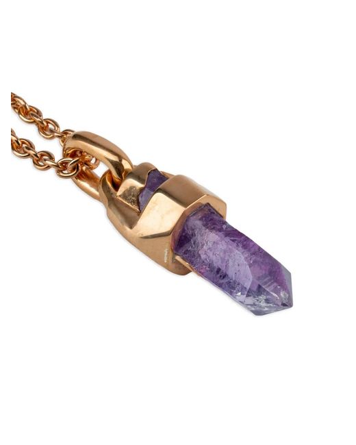 Parts Of 4 Metallic Sterling Talisman Amethyst Necklace