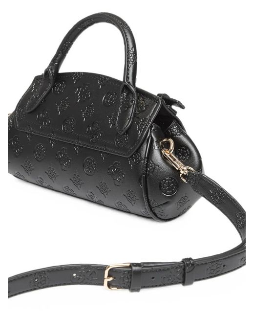 Guess Black Diana Logo-Embossed Top-Handle Tote Bag