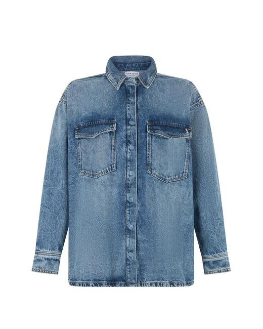ICON DENIM Blue Denim Overshirt for men