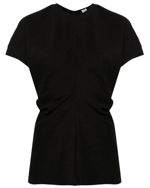 Totême Black Leteri Textured Blouse
