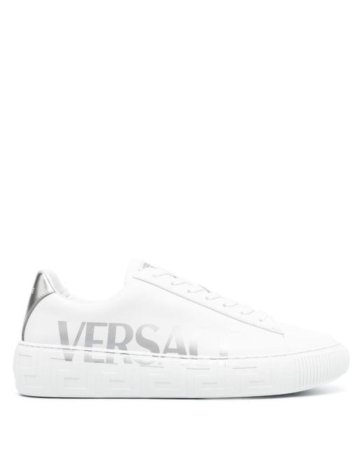 Versace Greca Sneakers Met Logoprint in het White voor heren