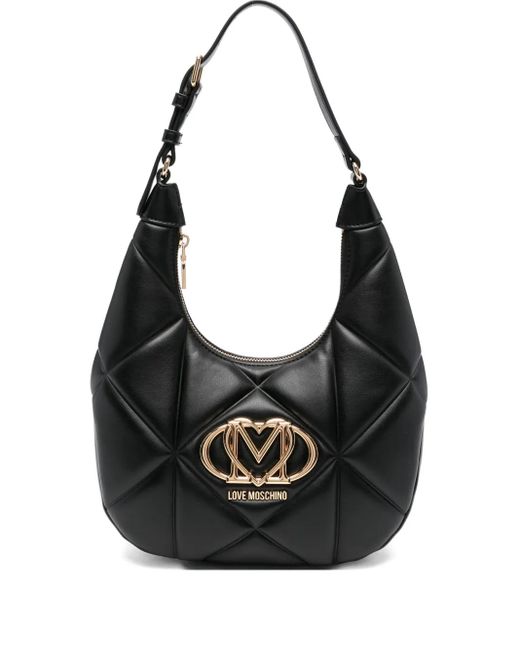 Love Moschino Schoudertas Met Logoplakkaat in het Black
