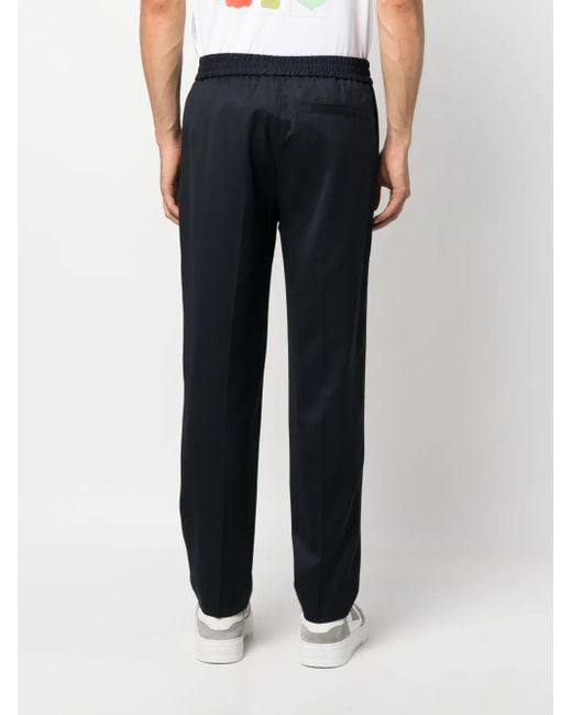 A.P.C. Blue Elasticated-Waist Wool Trousers for men