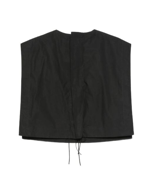 Tibi Black Cropped Square Top