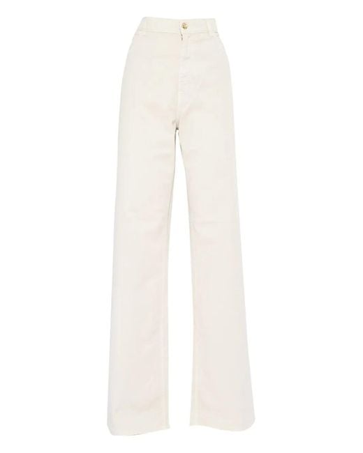 Fay White Five-Pocket Flared Jeans
