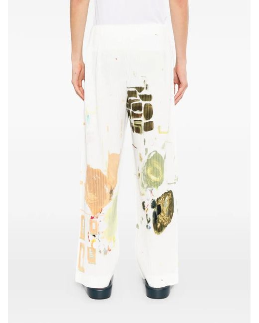 Homme Plissé Issey Miyake White Palette Trousers for men