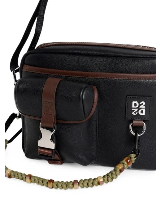Borsa A Tracolla D2 Upside Down di DSquared² in Black da Uomo