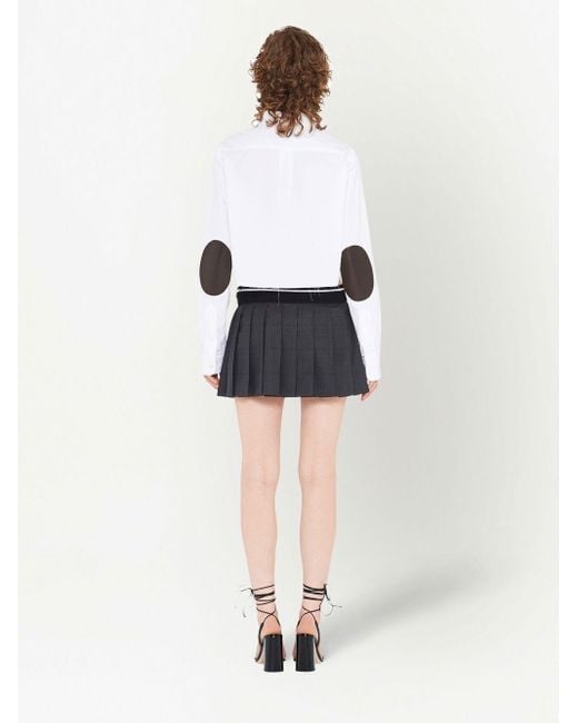 Miu Miu Black Glen Plaid-check Pleated Mini Skirt