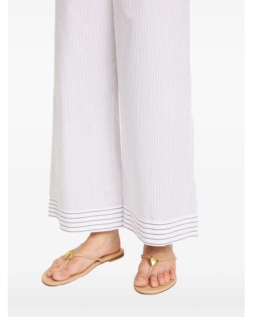 By Malene Birger White Mirabello Striped Trousers