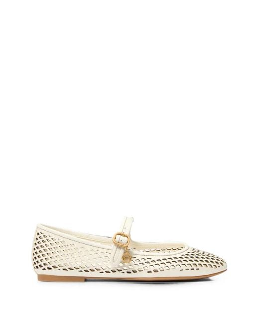 Michael Kors White Nellie Flex Laser-Cut Ballet Flats