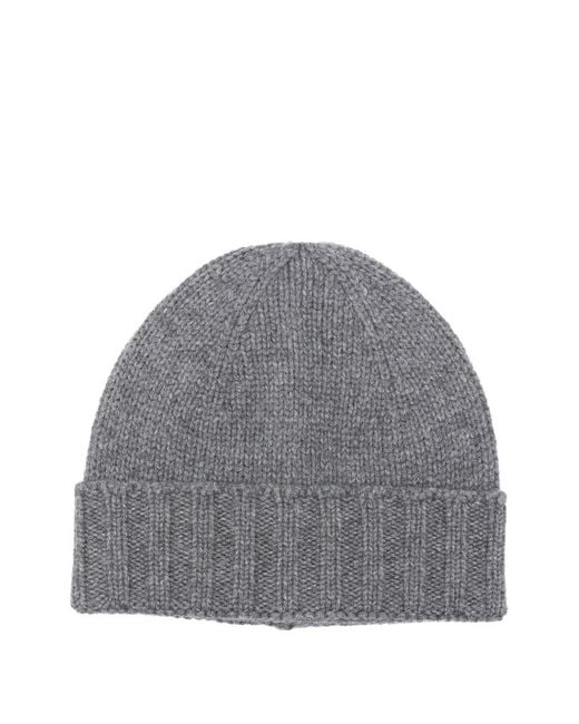GIUUNO Gray Ribbed-Brim Beanie for men