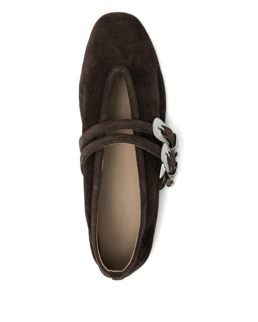 Le Monde Beryl Black Strap Buckle Ballet Flats