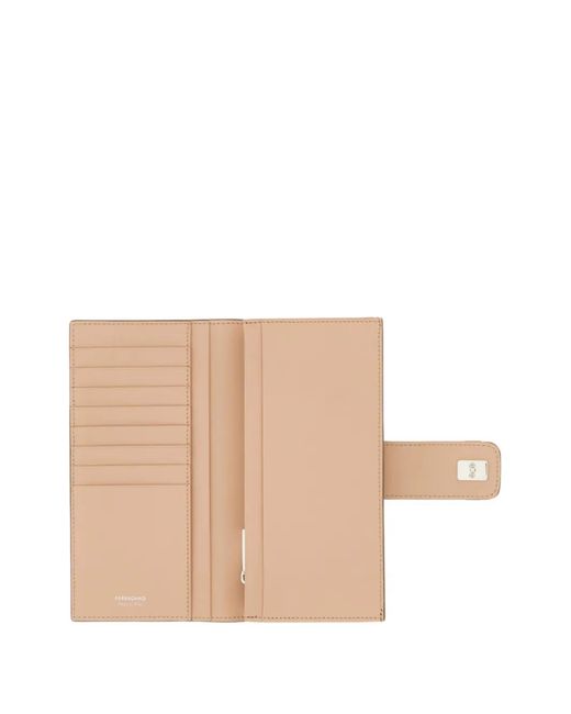 Ferragamo Natural Double Gancini Continental Wallet