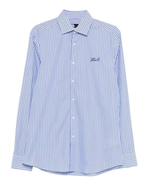 Karl Lagerfeld Blue Striped Shirt for men