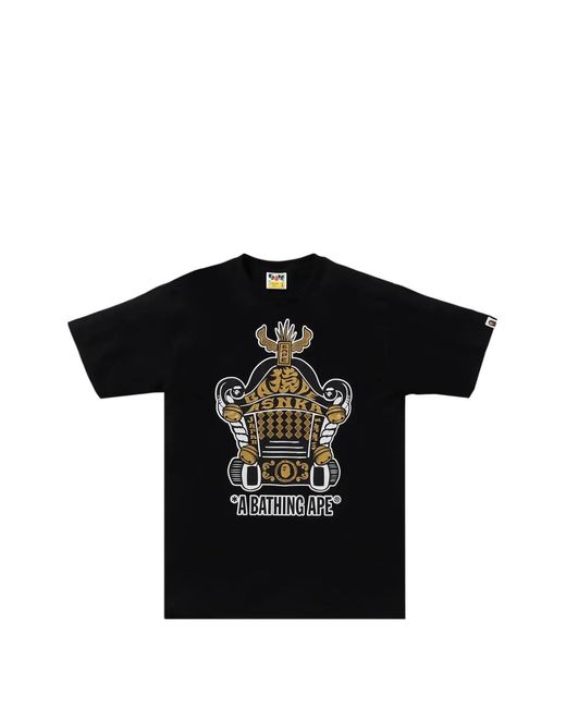 A Bathing Ape Black Mikoshi Graphic T-Shirt for men