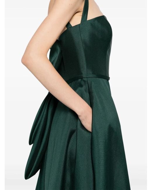 Amsale Green Square-Neck Gown