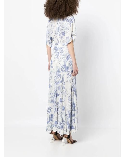 Reformation Blue Winslow Draped Wrap Dress