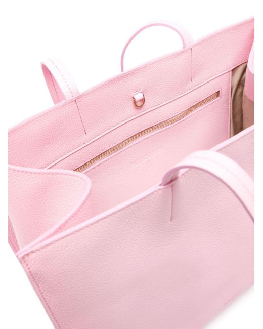Patrizia Pepe Pink Fly-debossed Leather Tote Bag