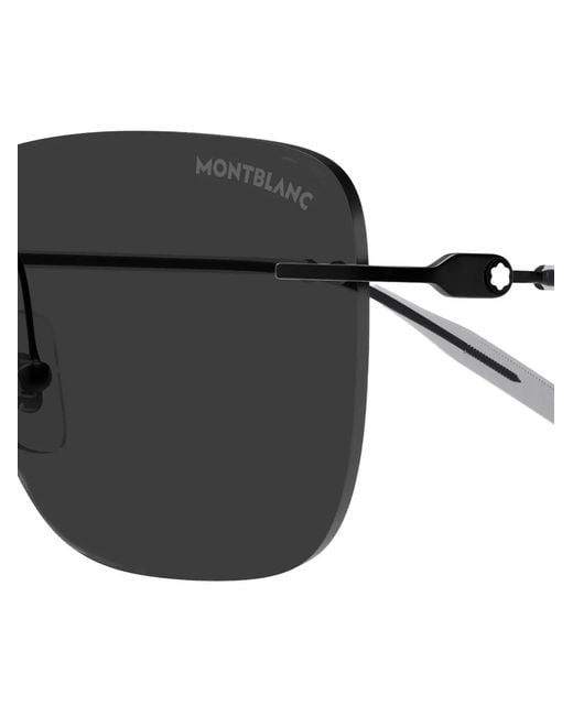 Montblanc Black Rectangle Sunglasses for men