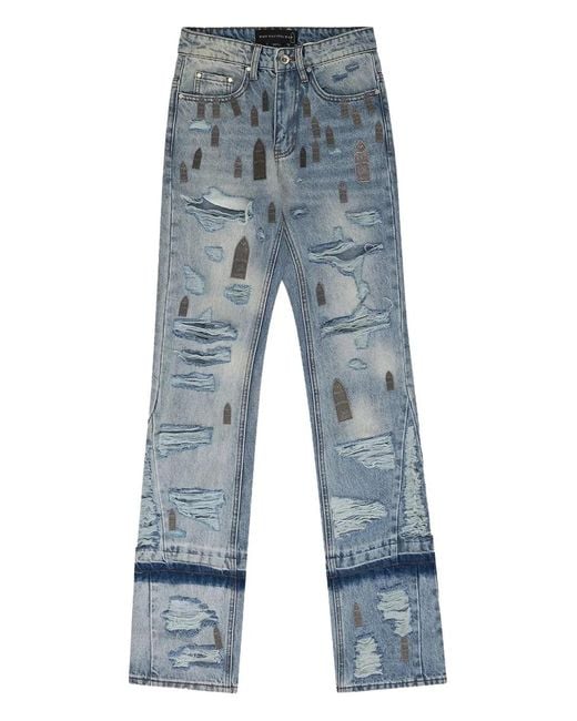 Who Decides War Blue Distressed Jeans for men