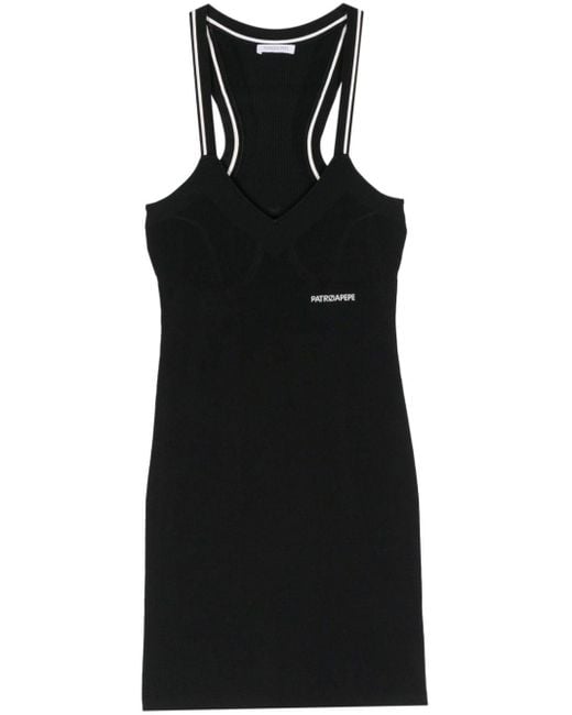 Patrizia Pepe Black Jacquard-logo Dress