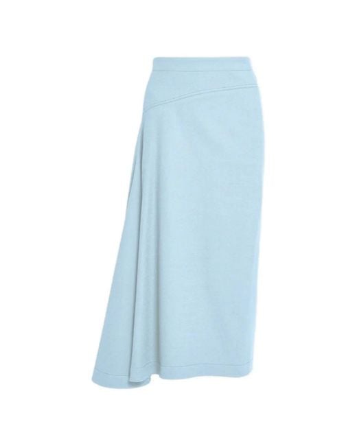 Erdem Blue Draped Midi Skirt