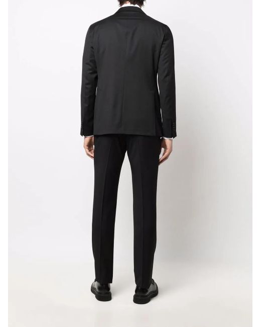Tagliatore Black Single-Breasted Virgin Wool Suit for men
